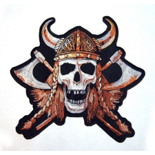  Viking koponya hátfelvarró, nagyméretű ajándéktárgy