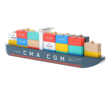 VILAC fa készségfejlesztő konténerszállító hajó konténerekkel Jules Verne CMA CGM készségfejlesztő