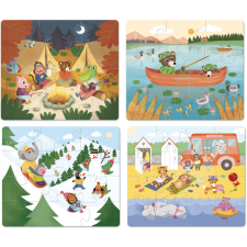 VILAC Fa puzzle Kalandok 6 + 9 + 12 + 16 db puzzle, kirakós