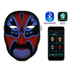  Világító LED Arcmaszk Bluetooth Alkalmazással party kellék