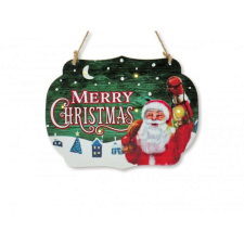  Világító LEDes karácsonyi tábla Mikulás 26 cm X 18 cm ajándéktárgy