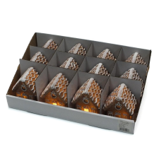  Világítós mézeskalács házikó 12db/dob karácsonyi dekoráció