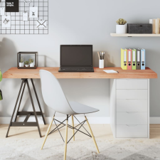  világosbarna kezelt tömör tölgyfa asztallap 160x50x(2-6) cm bútor
