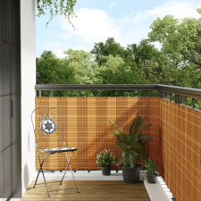  világosbarna polyrattan erkélyparaván 400x90 cm kerti bútor
