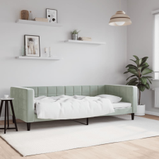 világosszürke bársony kanapéágy 90 x 200 cm ágy és ágykellék