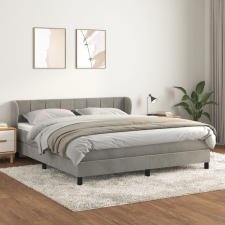 világosszürke bársony rugós ágy matraccal 160x200 cm ágy és ágykellék