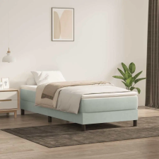  világosszürke bársony rugós ágy matraccal 90x210 cm ágy és ágykellék