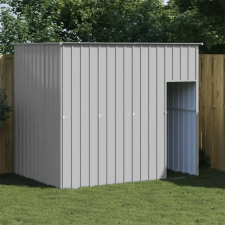  világosszürke horganyzott acél tetős kutyakennel 214x153x181 cm szállítóbox, fekhely kutyáknak
