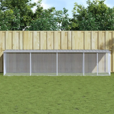  világosszürke horganyzott acél tyúkketrec tetővel 403x98x90 cm kisállatfelszerelés