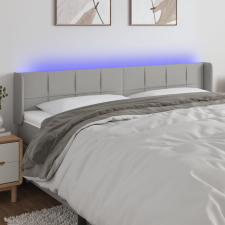  Világosszürke szövet LED-es fejtámla 203 x 16 x 78/88 cm ágy és ágykellék