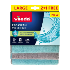 Vileda Pro Clean mikroszálas törlőkendő 3db takarító és háztartási eszköz