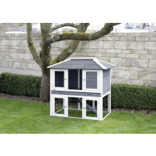 Villa rágcsálóház, fehér/szürke, 118x68x118 cm ketrec, szállítóbox rágcsálóknak