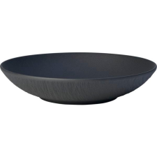 Villeroy & Boch Mélytányér, Villeroy & Boch Manufacture Rock 24 cm, fekete tányér és evőeszköz