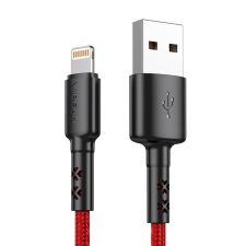 Vipfan USB és Lightning kábel Vipfan X02, 3A, 1.8m (piros) kábel és adapter
