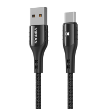 Vipfan USB és USB-C kábel Vipfan Colorful X13, 3A, 1.2m (fekete) kábel és adapter