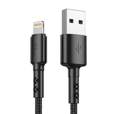 Vipfan X02 USB-A - Lightning kábel 3A, 1.8m fekete (X02LT-1.8m-black) kábel és adapter