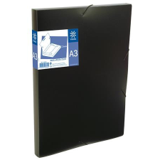 VIQUEL Gumis mappa, 30 mm, PP, A3, VIQUEL "Essentiel", fekete mappa