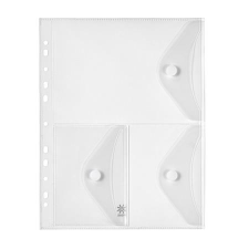 VIQUEL Irattartó tasak, A4, PP, patentos, 3 rekeszes, "Pockets", áttetsző (IV478016) (IV478016) irattartó