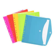 VIQUEL Irattartó tasak, A4, PP, patentos, VIQUEL Happy Fluo , vegyes irattartó
