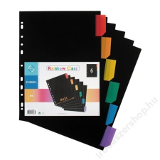 VIQUEL Regiszter, műanyag, A4 Maxi, 6 részes, VIQUEL , fekete (IV157067) regiszter és tartozékai