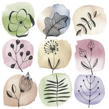 Virág Flora Stamps szalvéta 20 db-os 33x33 cm party kellék
