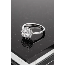  Virág Formájú Cirkónia Kövekkel Díszített S925 Ezüst Gyűrű 5 Méret gyűrű