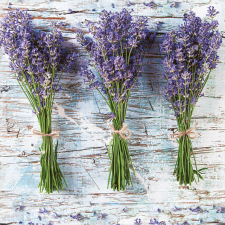Virág Levendula Three Bunches szalvéta 20 db-os 33x33 cm party kellék