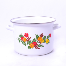  Virág mintás zománcozott fazék 20cm 4,3L edény