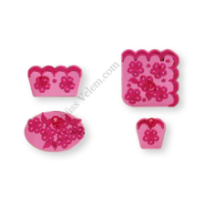  Virág Szegélyminta Készítő Kiszúró Készlet – 3 Darabos Szett Torta Díszítéshez konyhai eszköz