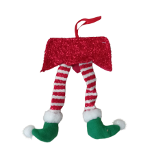 Virág Trend Áruház Kft. Bohóc láb 21cm akasztós 2 féle karácsonyi dekoráció