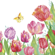 Virág Tulipán Watercolour szalvéta 20 db-os 33x33 cm party kellék