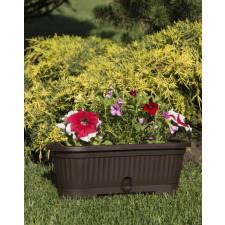 Virágláda alátéttel Verbéna 1,9L 30x12x11cm Szín: Barna kerti tárolás