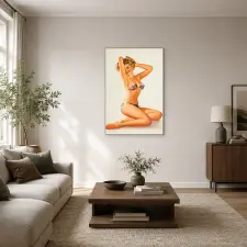  Virágos bikinis pin-up lány vászonkép dekoráció