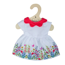 virágos ruha piros gallérral babának 38 cm játékbaba felszerelés