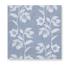 Virágos Turquoise Flowers szalvéta 20 db-os 33x33 cm party kellék