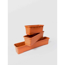  Virágtartó 1. tálcával, 33X13X13 cm, Műanyag barna kerti tárolás