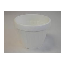  Virágtartó, hordó alakú, 32 cm, fehér műanyag (366) kerti dekoráció