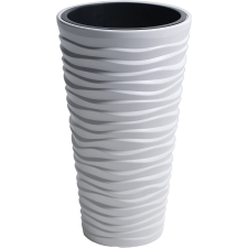  Virágváza magas, Hullámos mintával, fehér, 35 x 61 cm, DPSA350 dekoráció
