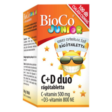  Vitamin BIOCO Junior C + D Duo családi rágótabletta 100 darab vitamin és táplálékkiegészítő