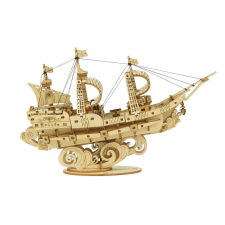 Vitorláshajó 3D fa modell - 118 db-os puzzle puzzle, kirakós