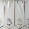 Vitrage COFFEE, hímzett, vitrázs függöny, kávéscsésze mintás - 45 cm magas - maradék darabok