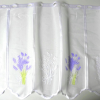 Vitrage Fehér jacquard vitrázs függöny, levendula mintával - 60 cm magas