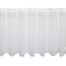  Vitrázsfüggöny V1003 45 cm magas fehér levélmintás méteráru lakástextília