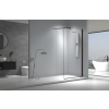 Viva Aqua Max WALK IN Zuhanyfal - FEKETE profil - 8 mm vízlepergető víztiszta üveg - 120 x 200 cm