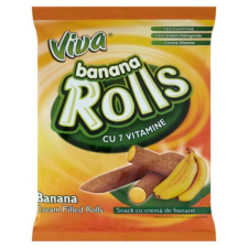 Viva Banana Rolls banános ízű krémmel töltött extrudált gabonarudacska 100 g reform élelmiszer