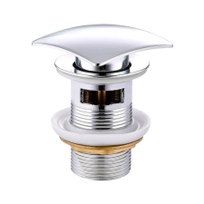 Viva Style Klikk - klakk leeresztőszelep - SZÖGLETES - KRÓM - sárgaréz - túlfolyós modókagylóhoz 5/4&quot; szaniter