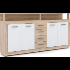VIVALDI MEBLE XXL 4D4S komód, sonoma tölgy dekor, fehér (WIP000389) bútor