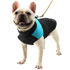  Vízálló téli kutyamellény, fekete-kék, L-es kutyaruha