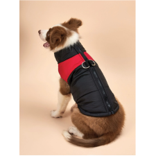  Vízálló téli kutyamellény, fekete-piros, 4XL-es kutyaruha