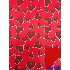  Vízhatlan mintás ív 70x100cm - Szivecske mintás - Vegyes Bordó-Piros dekorációs kellék